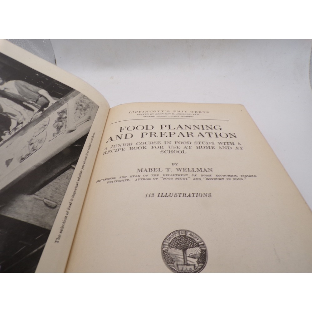 1923 Food Planning and Preparation Mabel Wellman Lippincott Antique Hardcover - Picture 3 of 6
